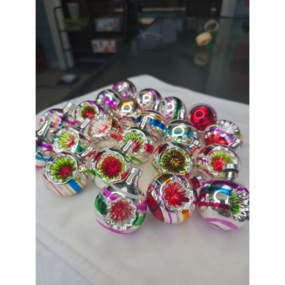22 pc Kurt Adler - The Early Years - Mini Glass Reflector Ornaments 2" | Lot 2 - Picture 2 of 12